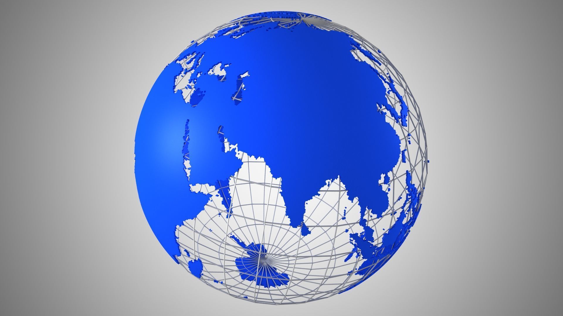 World Blue Globe News Wire 3D model_3