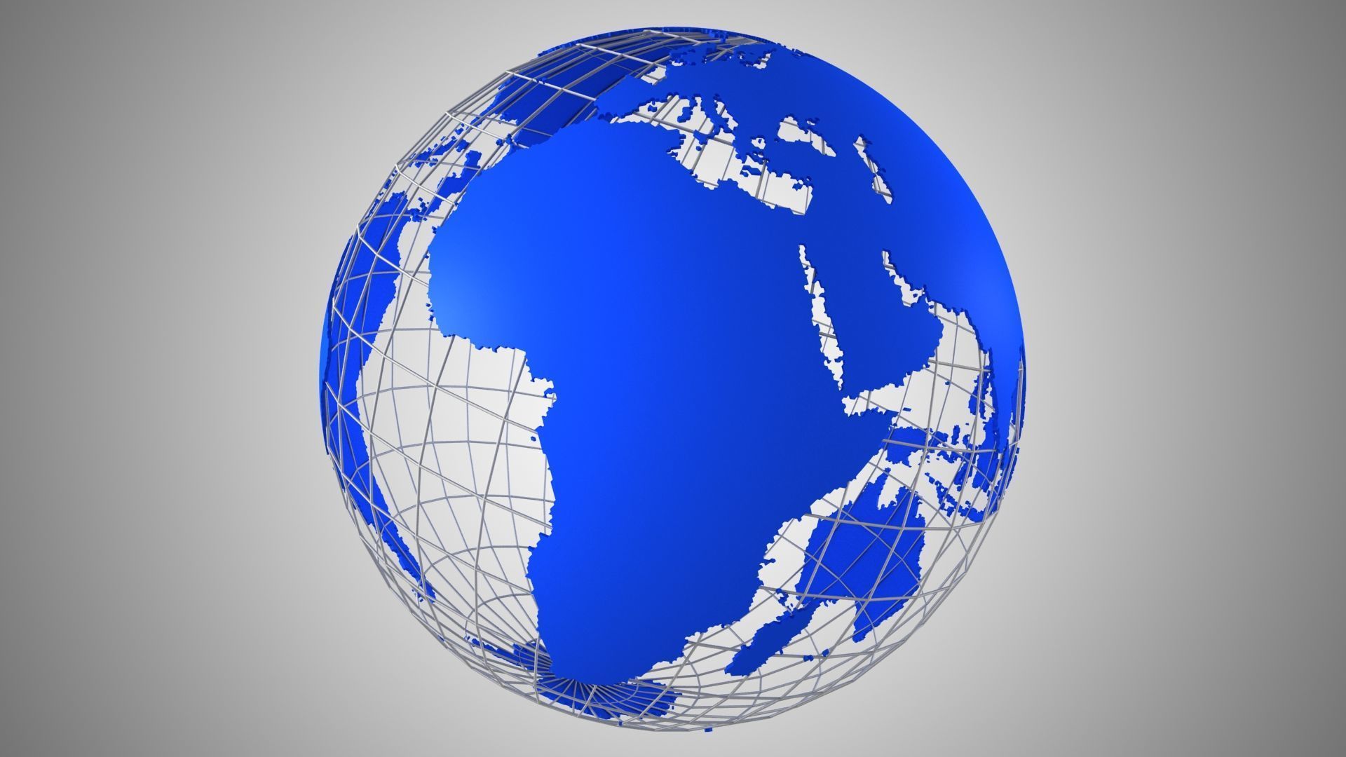 World Blue Globe News Wire 3D model_2