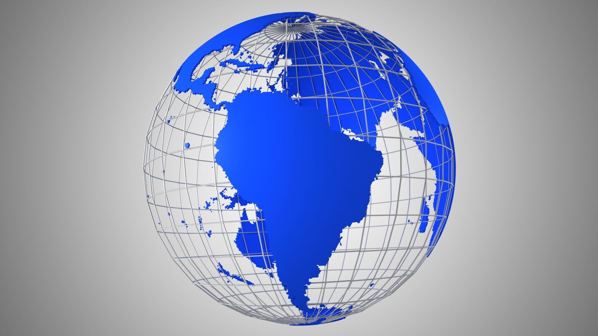 World Blue Globe News Wire 3D model_1