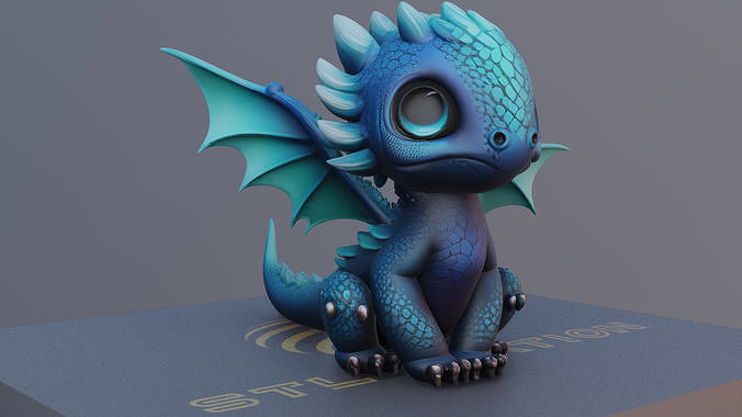 Puffwink 3D Printable Baby Dragon with Cheeky Smile 3D print model