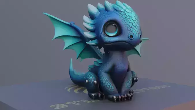 Puffwink 3D Printable Baby Dragon with Cheeky Smile