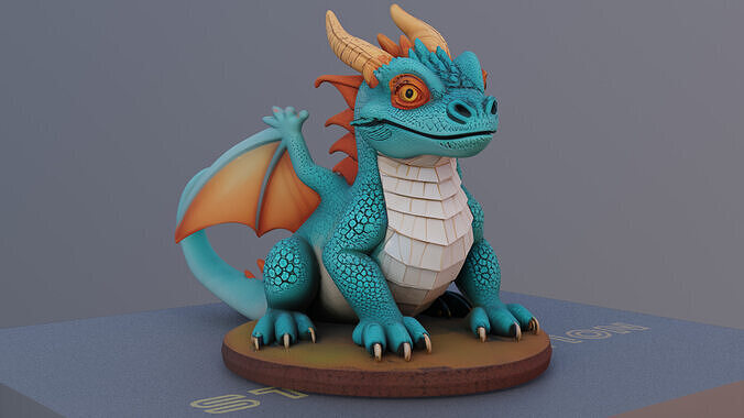 Flarehorn 3D Printable Dragon Model 3D print model