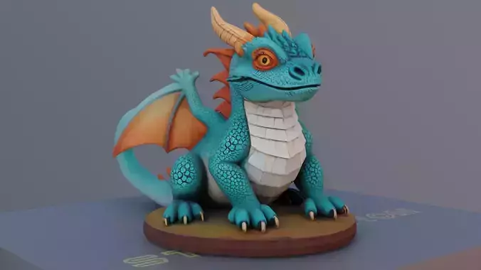 Flarehorn 3D Printable Dragon Model