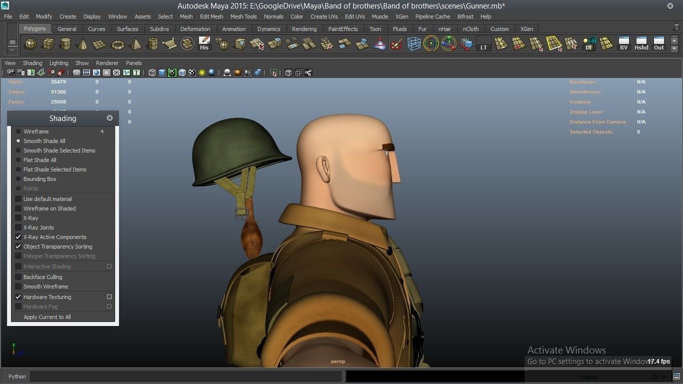 cartoon WW2 Character - Gunner 3D model_21