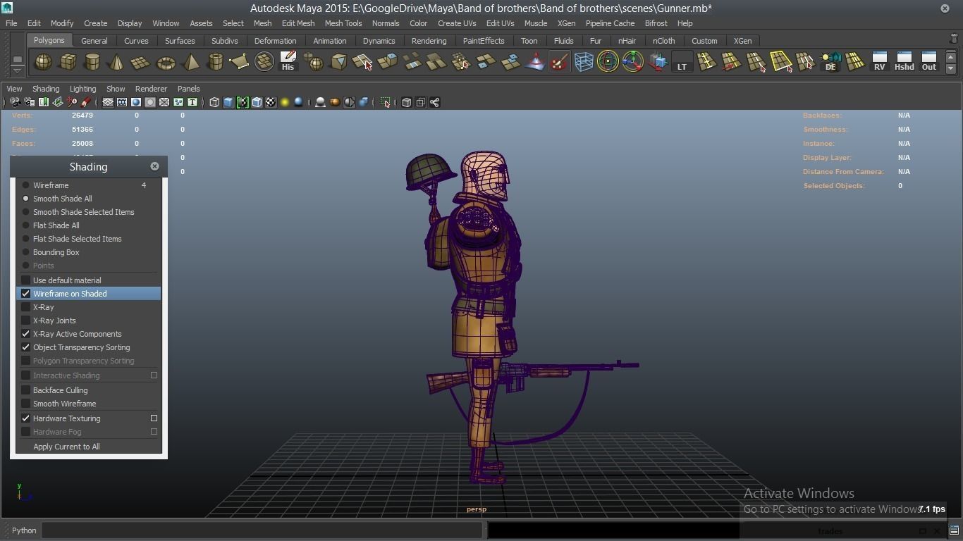 cartoon WW2 Character - Gunner 3D model_8