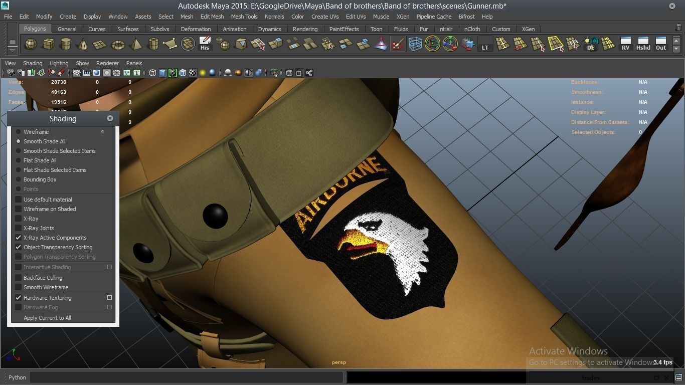 cartoon WW2 Character - Gunner 3D model_39