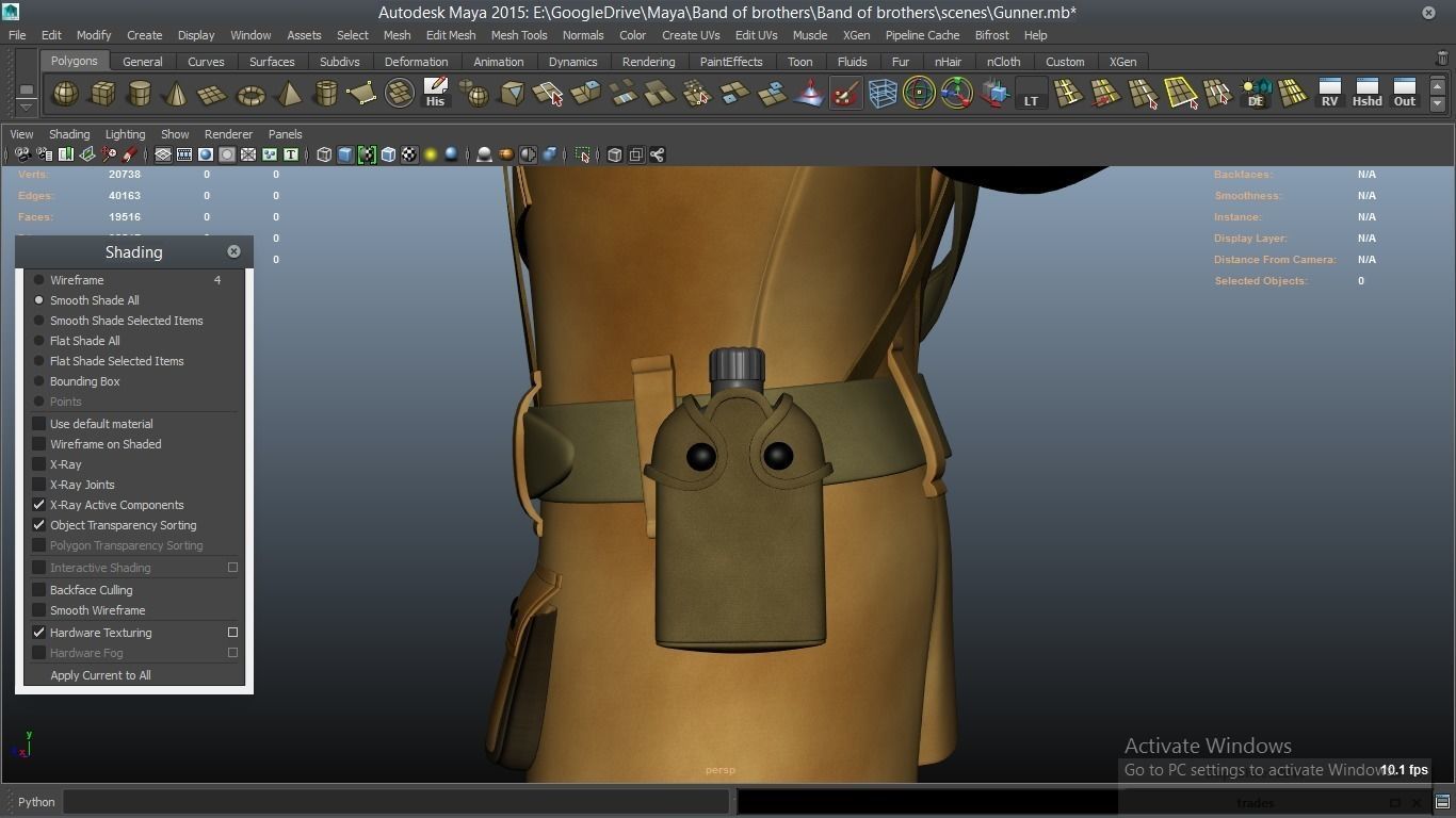 cartoon WW2 Character - Gunner 3D model_37