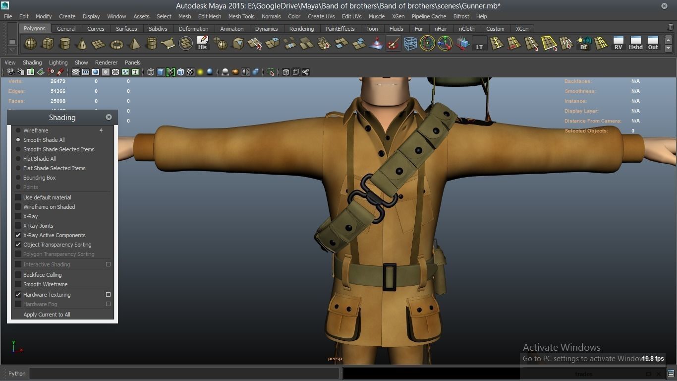 cartoon WW2 Character - Gunner 3D model_23
