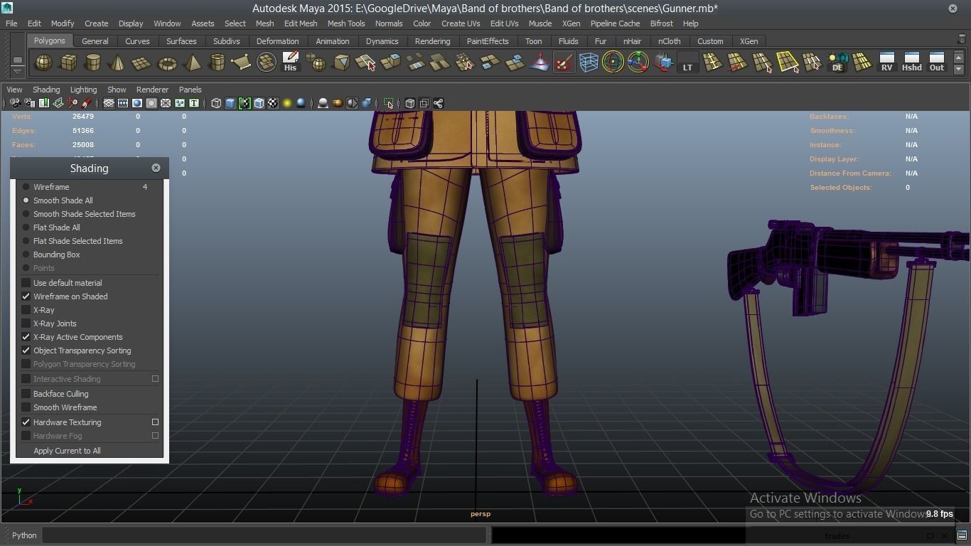 cartoon WW2 Character - Gunner 3D model_28