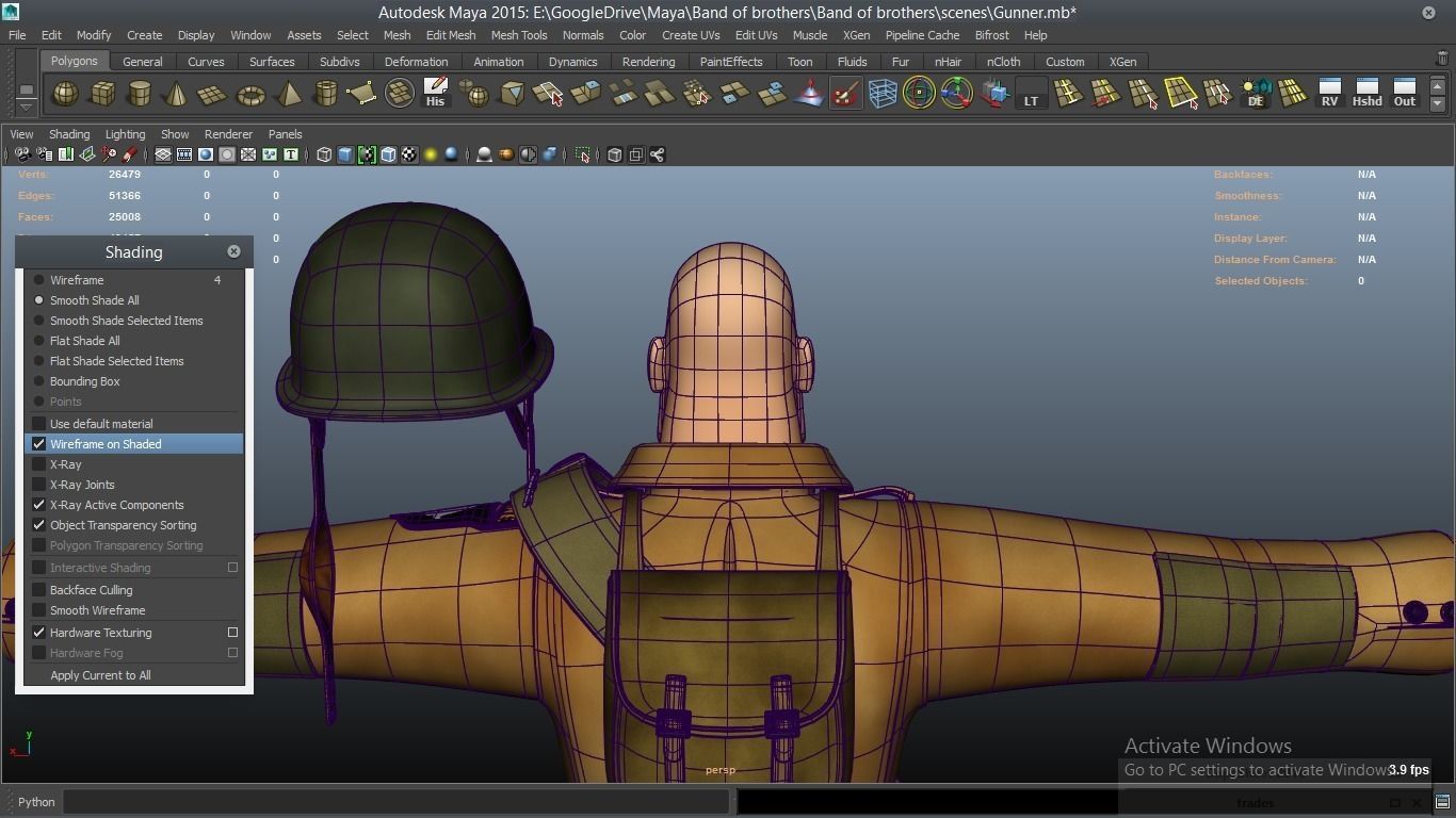 cartoon WW2 Character - Gunner 3D model_20