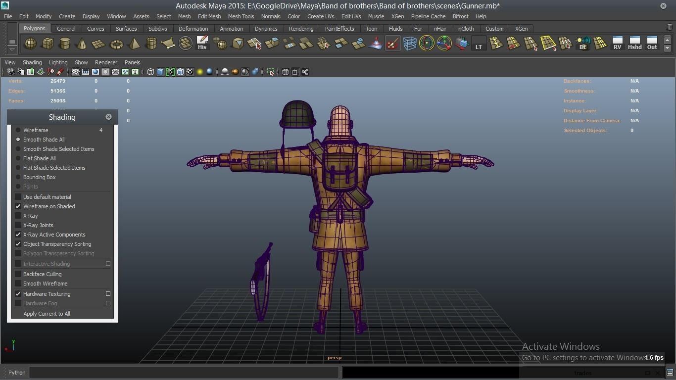 cartoon WW2 Character - Gunner 3D model_6