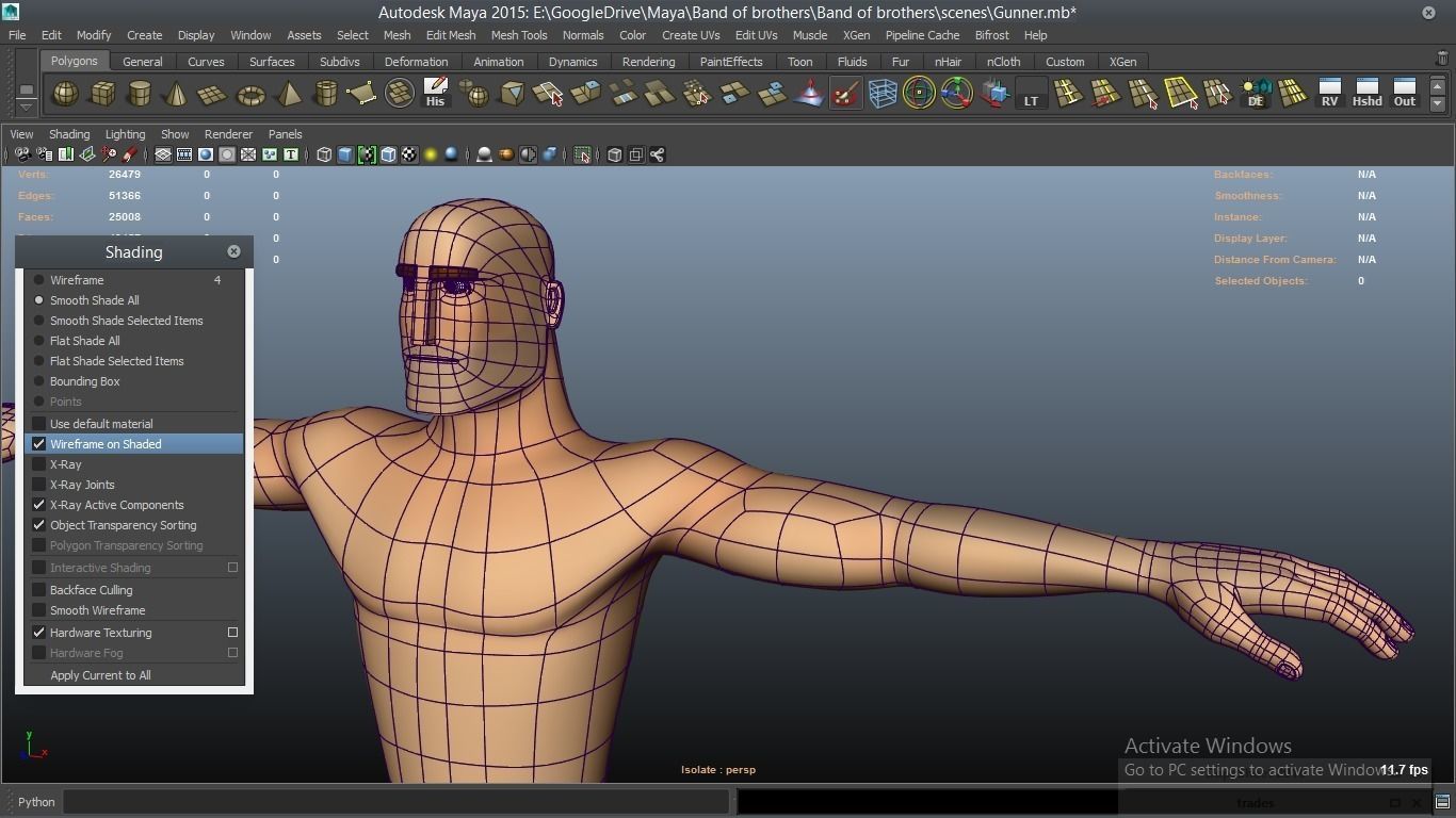 cartoon WW2 Character - Gunner 3D model_46
