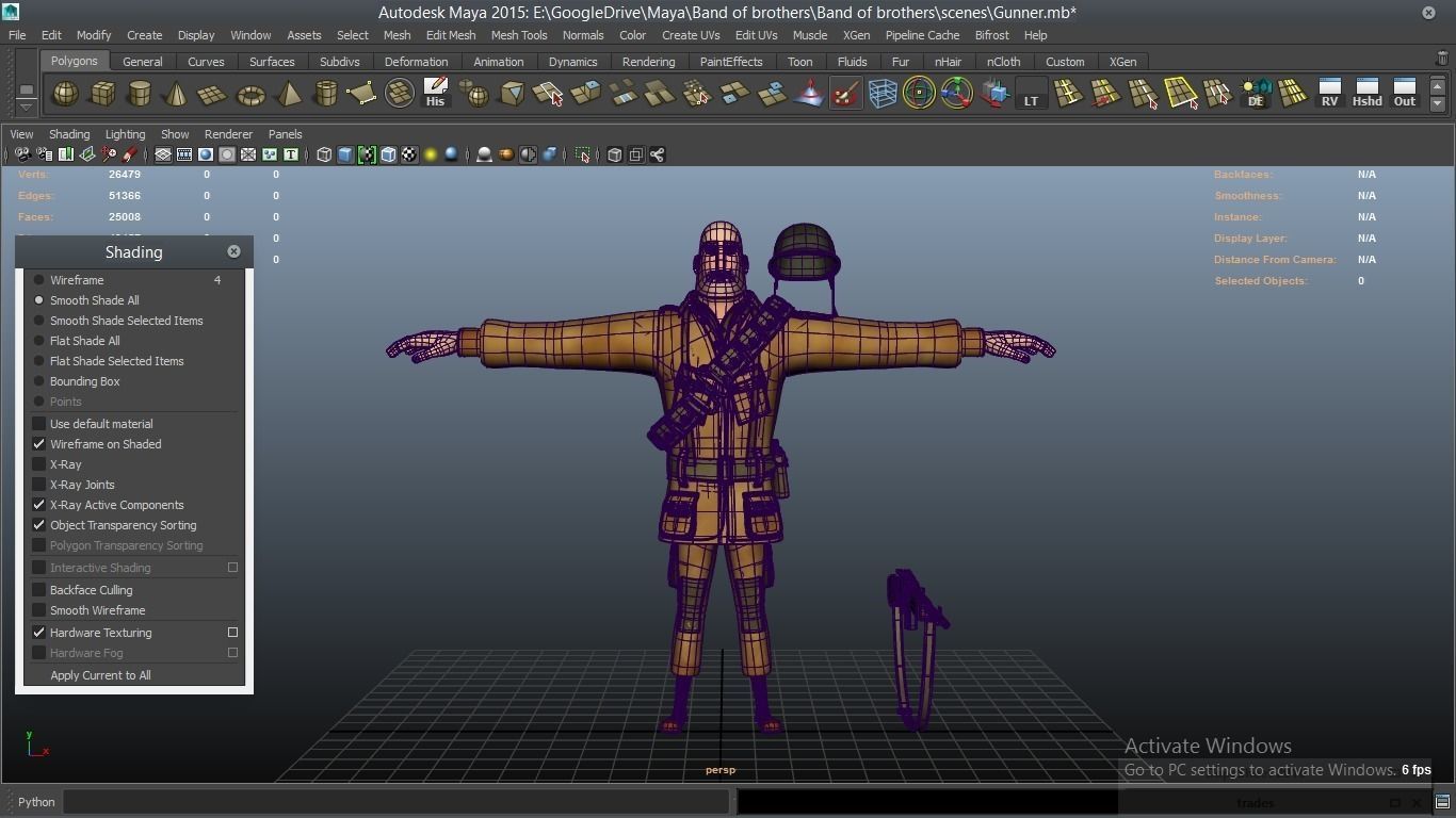 cartoon WW2 Character - Gunner 3D model_2