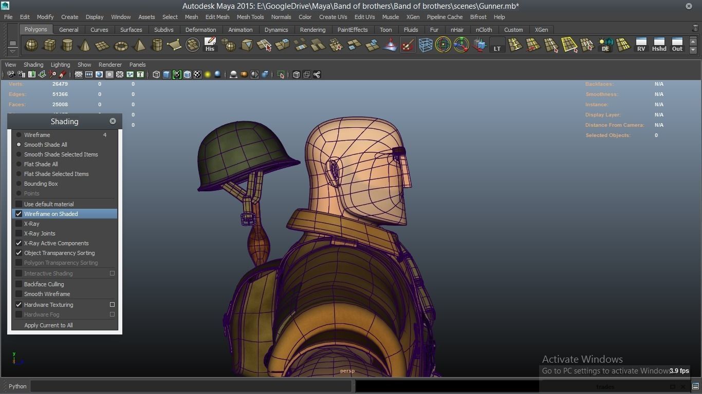 cartoon WW2 Character - Gunner 3D model_22