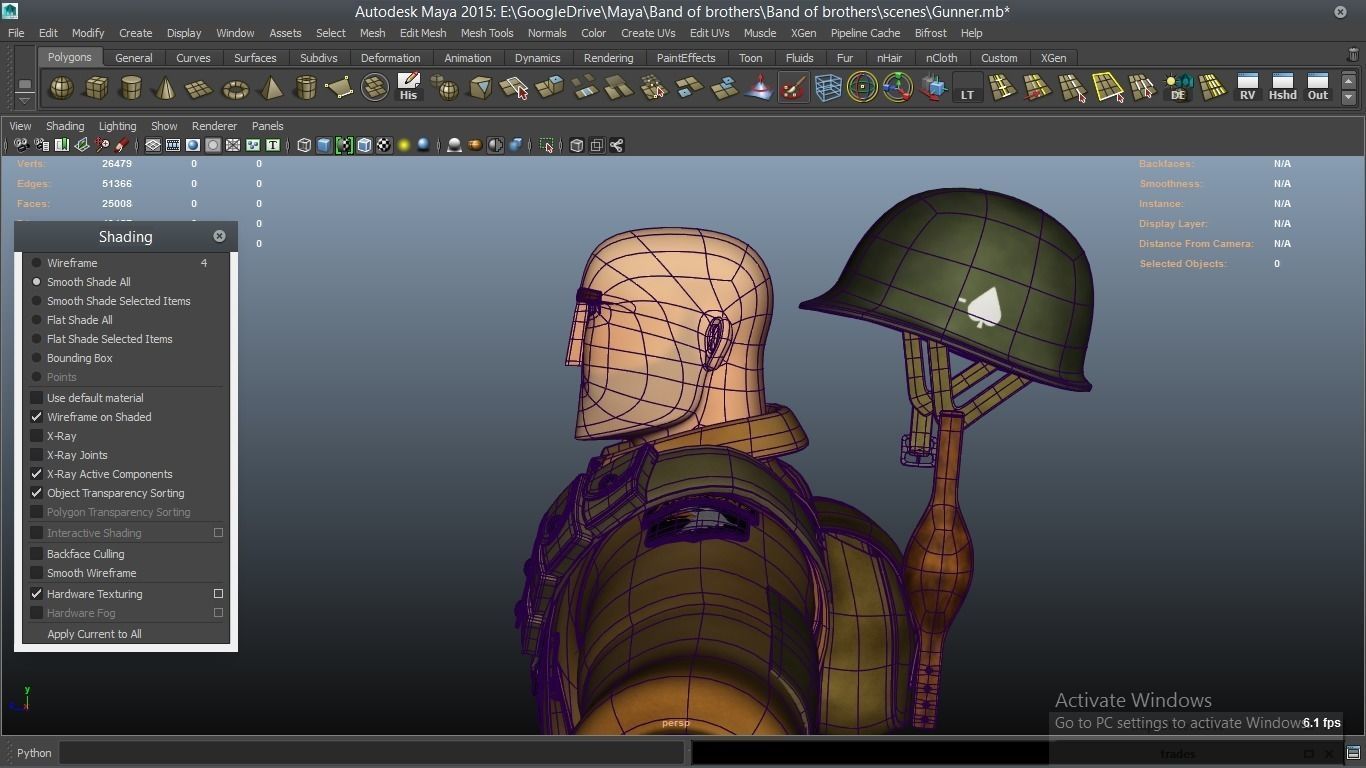 cartoon WW2 Character - Gunner 3D model_18