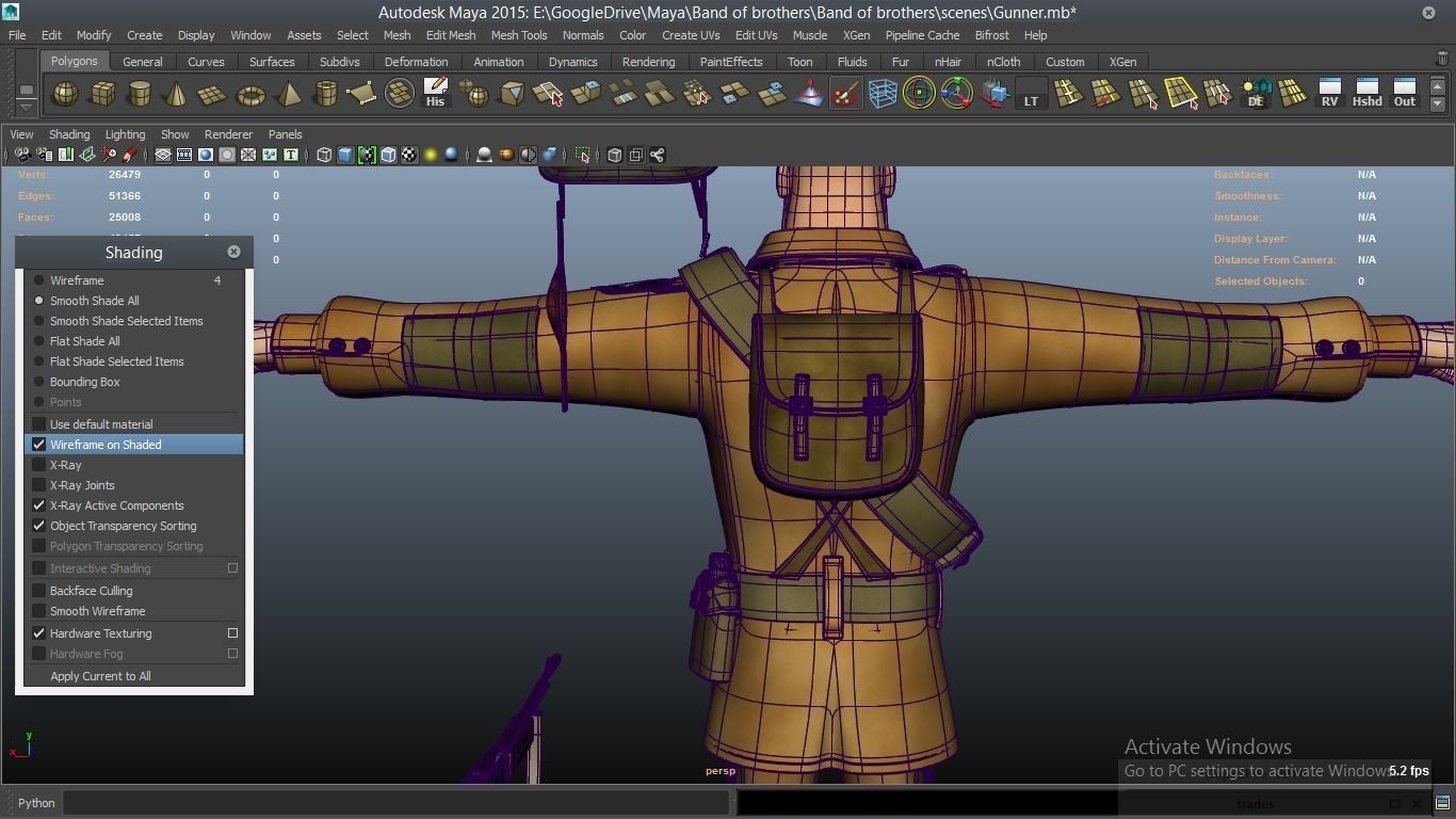 cartoon WW2 Character - Gunner 3D model_26