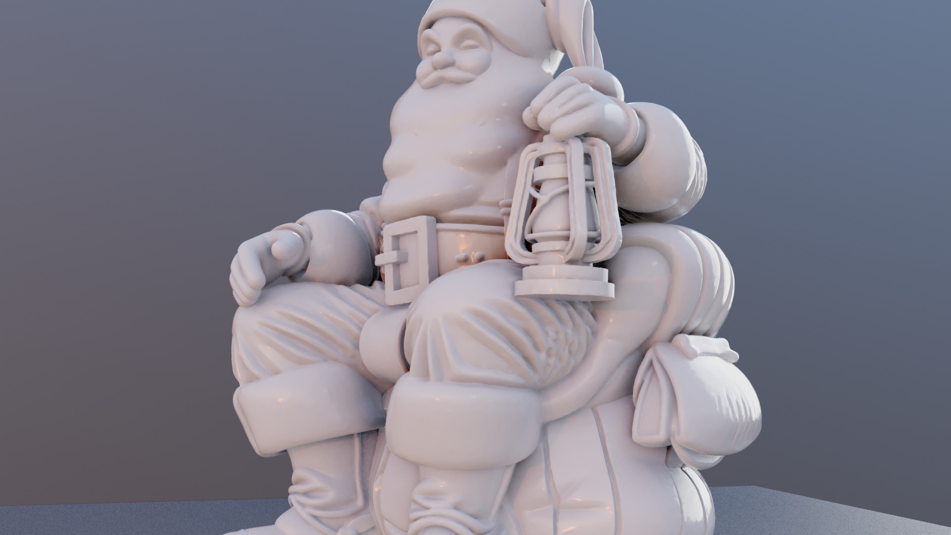 Santas Cozy Lantern 3D Printable Christmas Santa Model 3D print model_8
