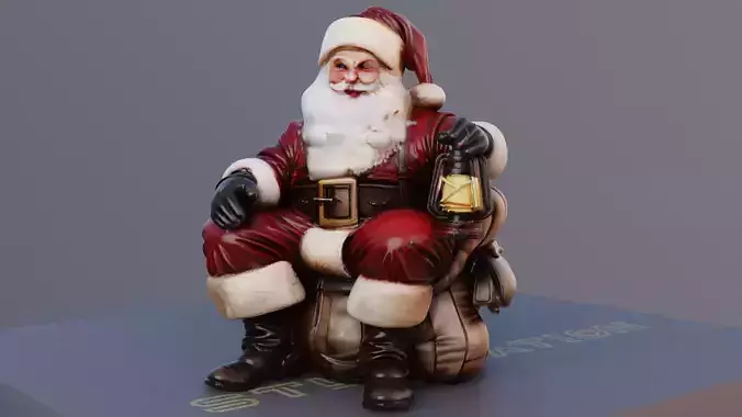 Santas Cozy Lantern 3D Printable Christmas Santa Model 3D print model