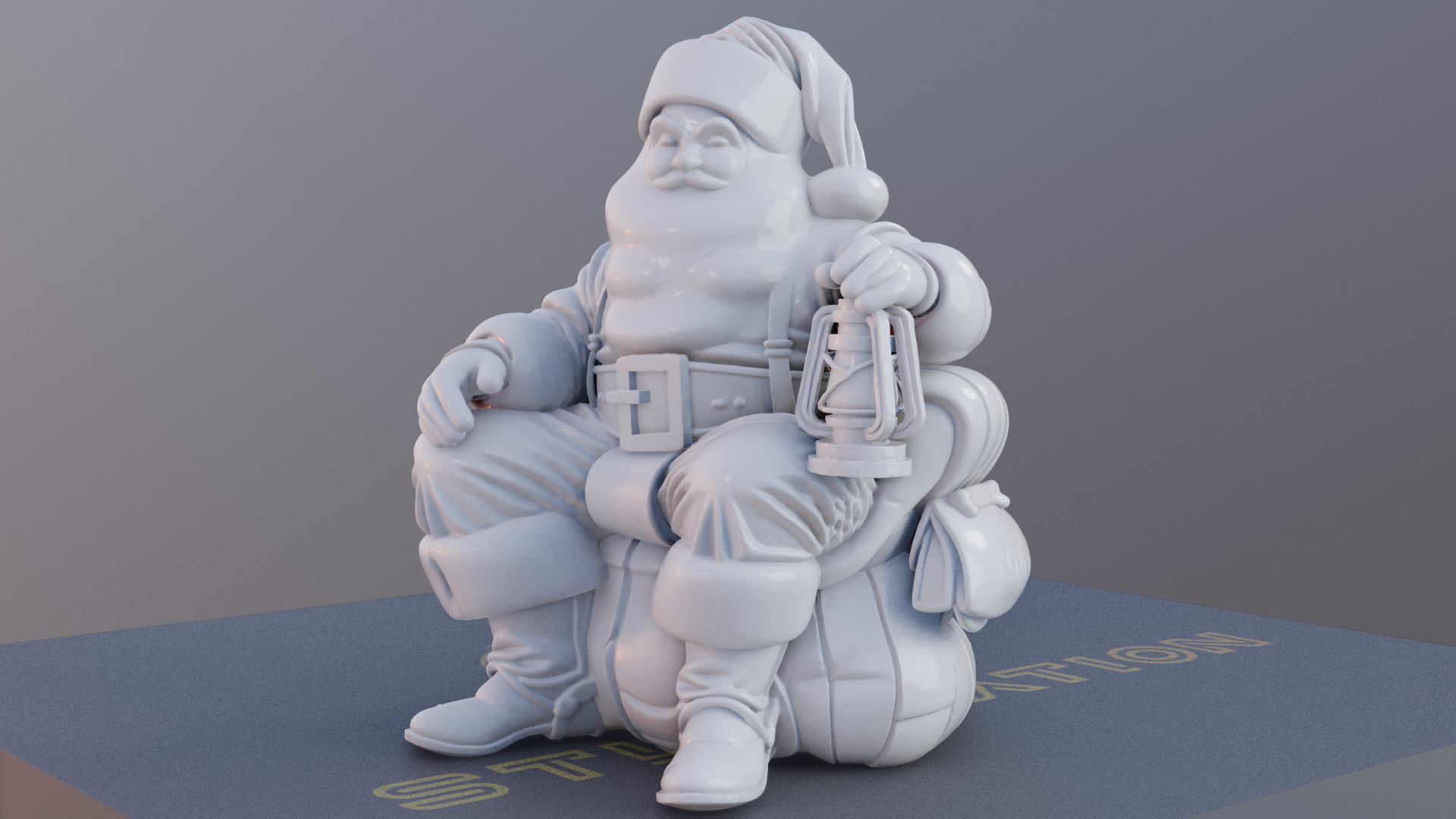 Santas Cozy Lantern 3D Printable Christmas Santa Model 3D print model_1