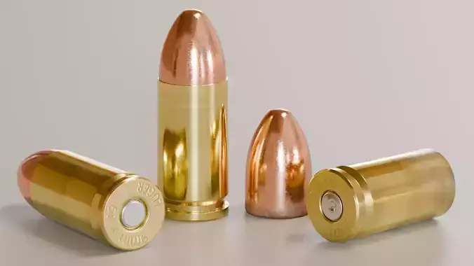 9mm x 19 Luger Parabellum Bullet Cartridge
