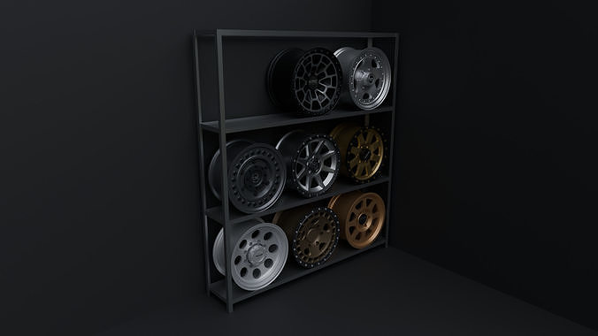 Off-Road SUV Wheel Pack - 8 Rugged Icons for Realistic 3D Builds Low-poly 3D model