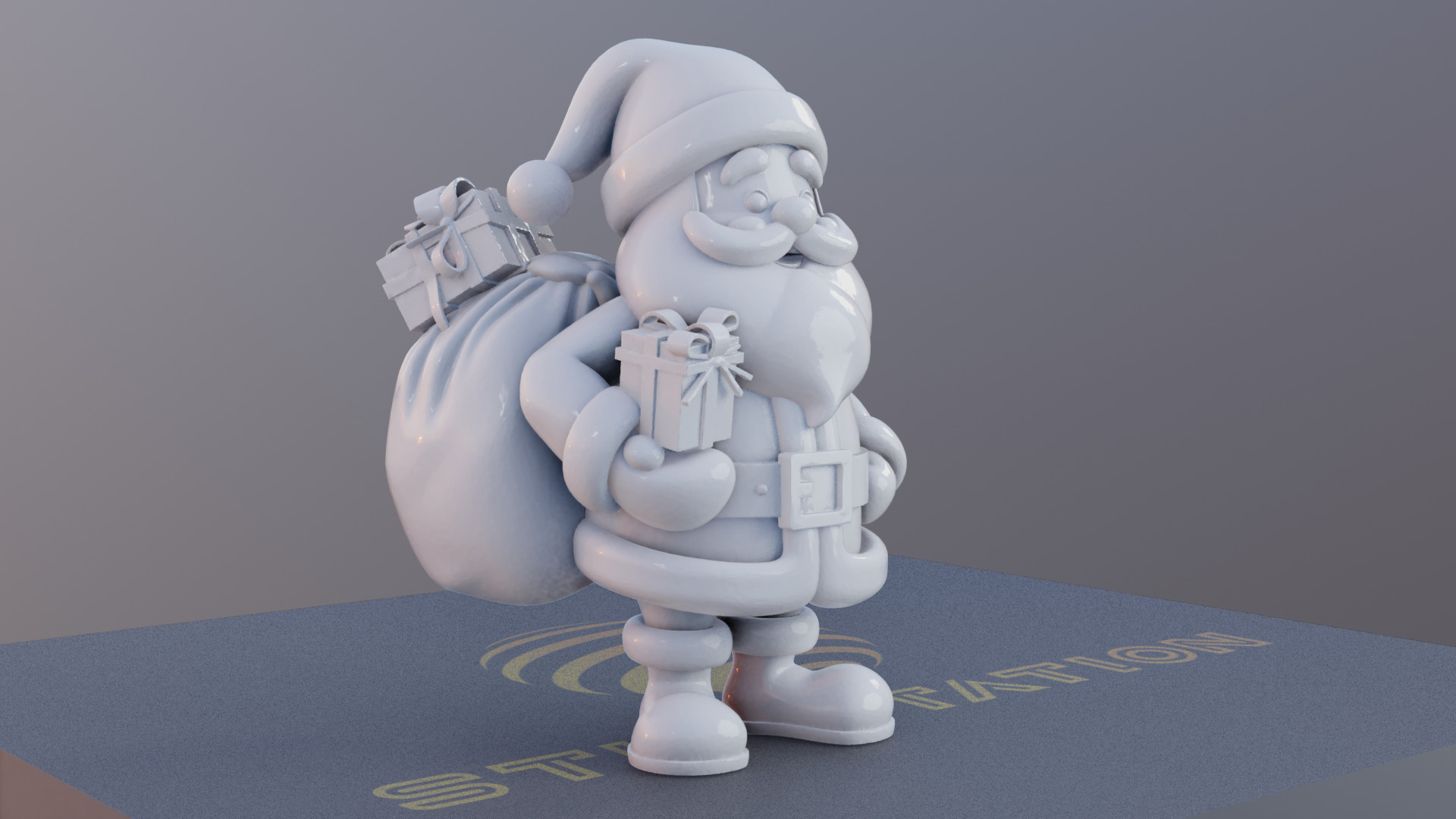 Santa Gift Giver 3D Printable Santa with Present Sack 3D print model_1