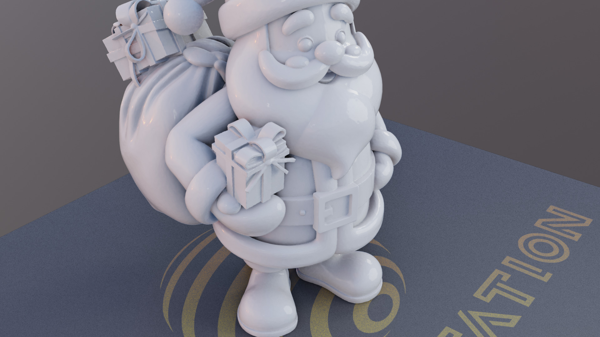 Santa Gift Giver 3D Printable Santa with Present Sack 3D print model_10
