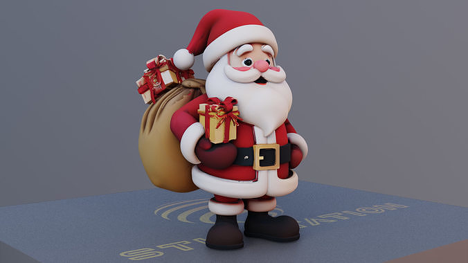 Santa Gift Giver 3D Printable Santa with Present Sack 3D print model