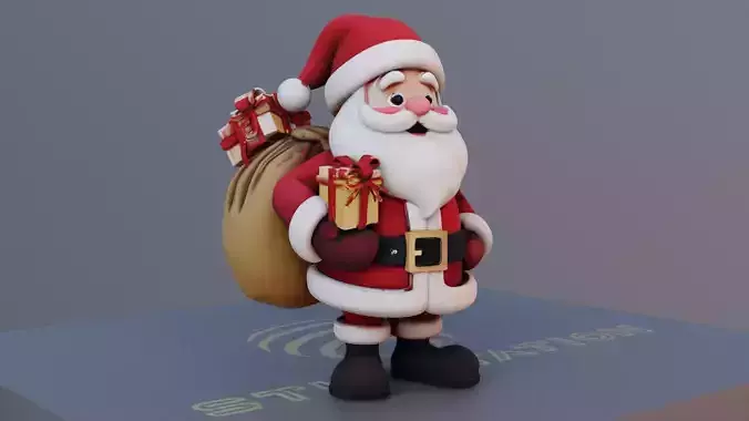 Santa Gift Giver 3D Printable Santa with Present Sack 3D print model Santa Gift Giver 3D Printable Santa with Present Sack 3D print model