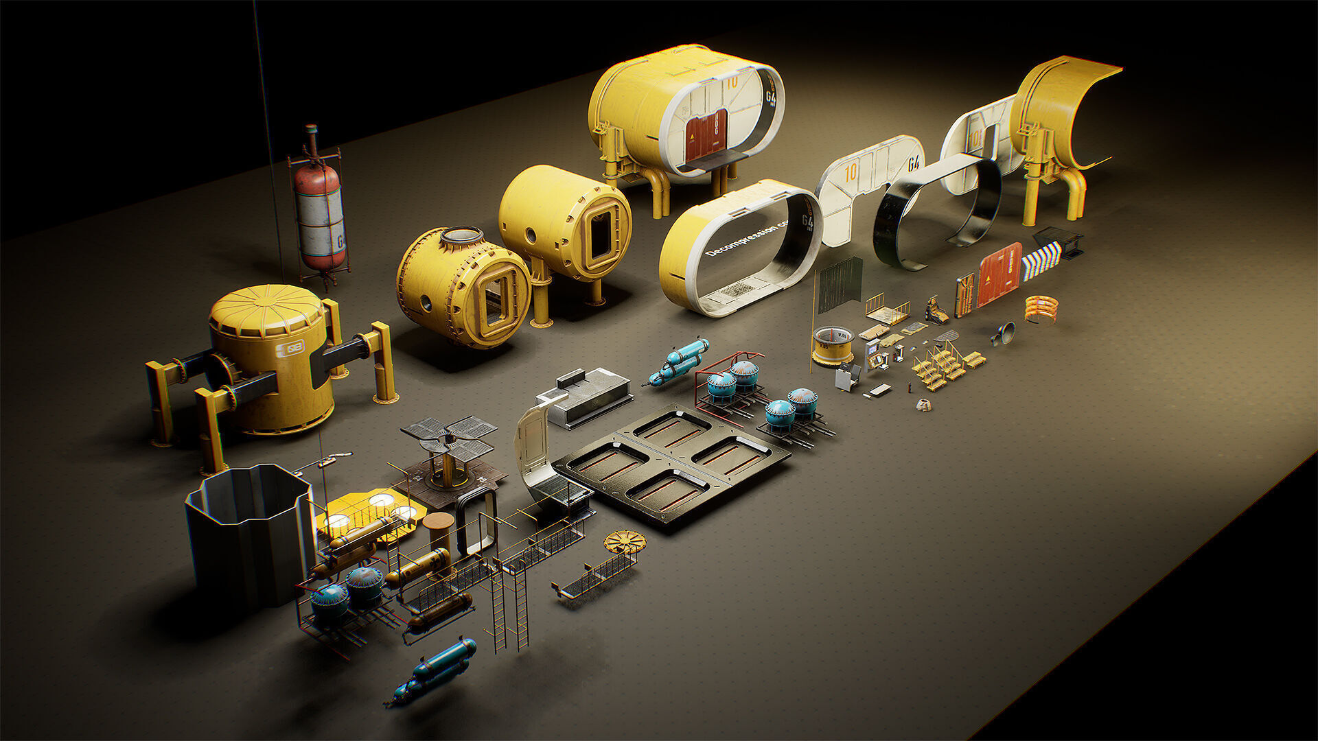 Deep Water Station Low-poly 3D model_24