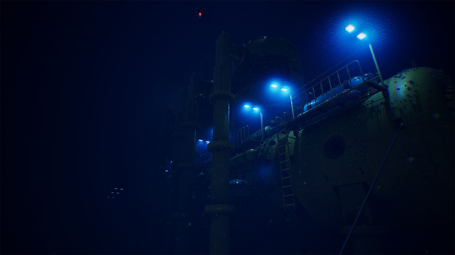 Deep Water Station Low-poly 3D model_7