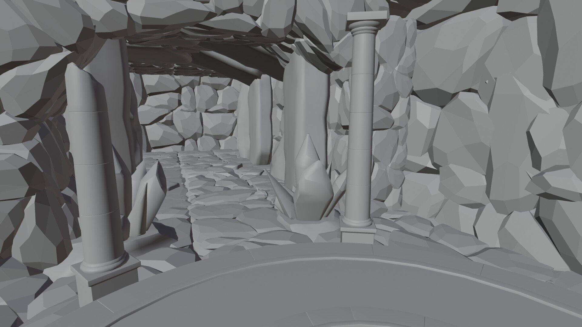 Rune Cave Low Poly Model EEVEE Free low-poly 3D model_5