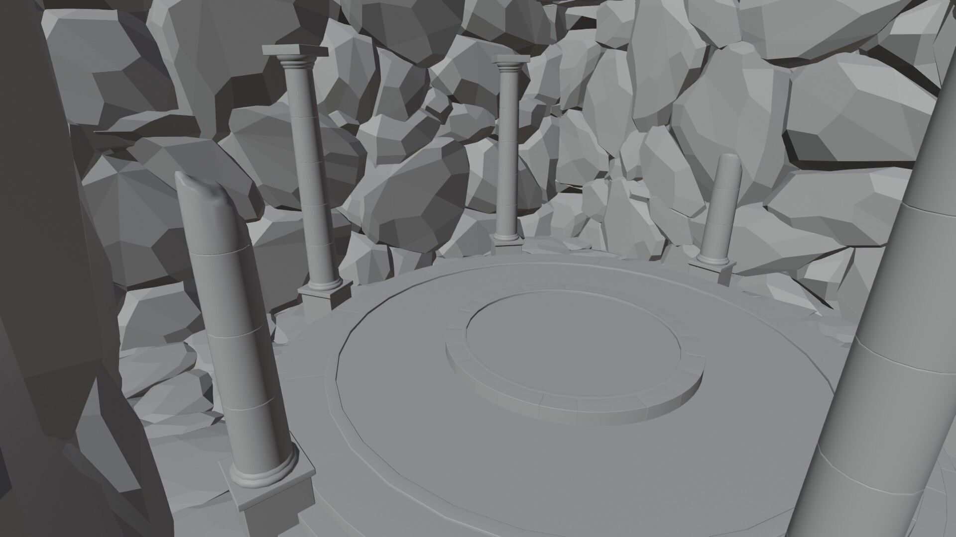 Rune Cave Low Poly Model EEVEE Free low-poly 3D model_6