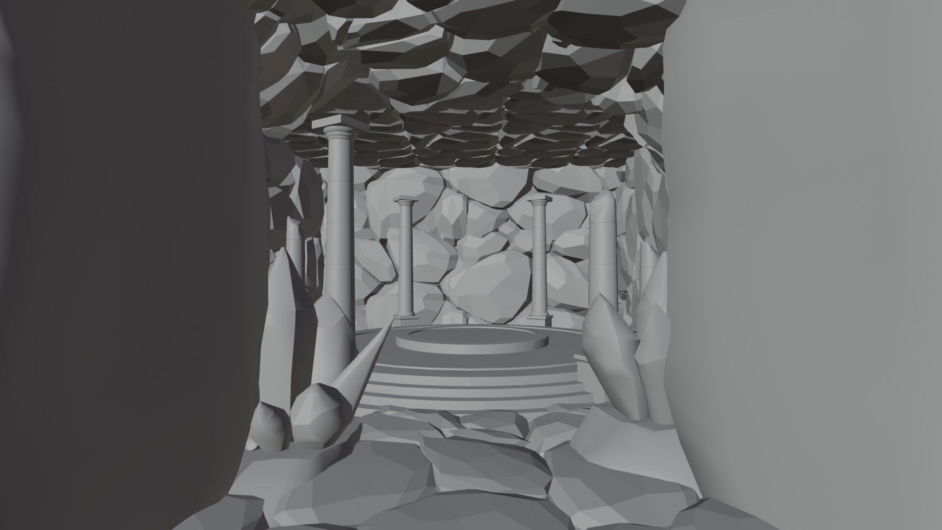 Rune Cave Low Poly Model EEVEE Free low-poly 3D model_4