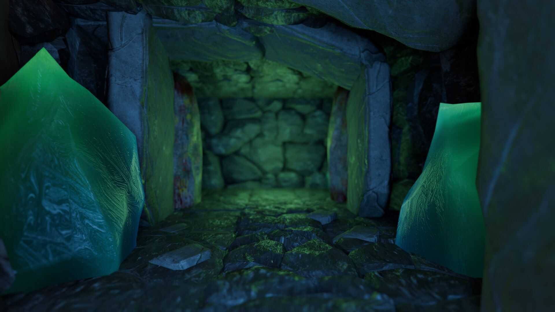 Rune Cave Low Poly Model EEVEE Free low-poly 3D model_1