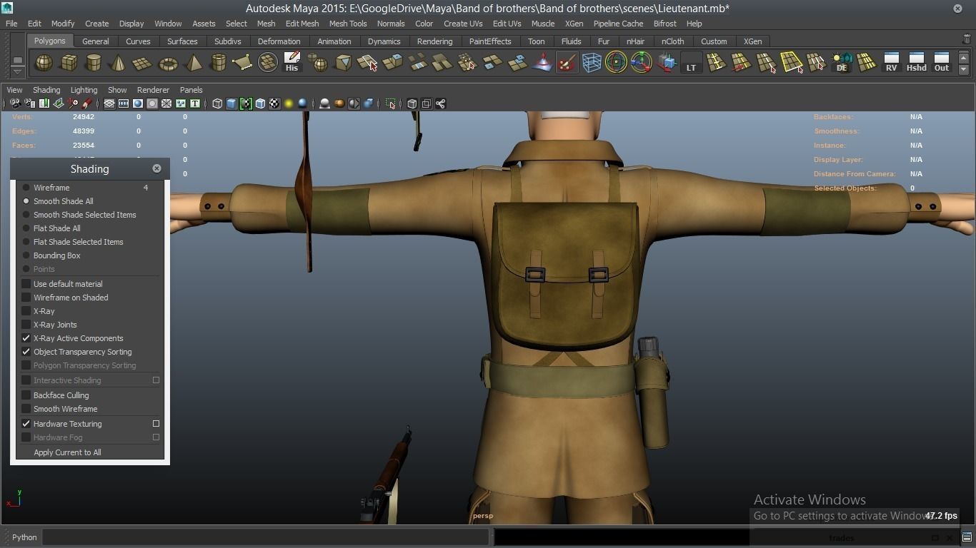 cartoon WW2 Character - Lieutenant 3D model_25