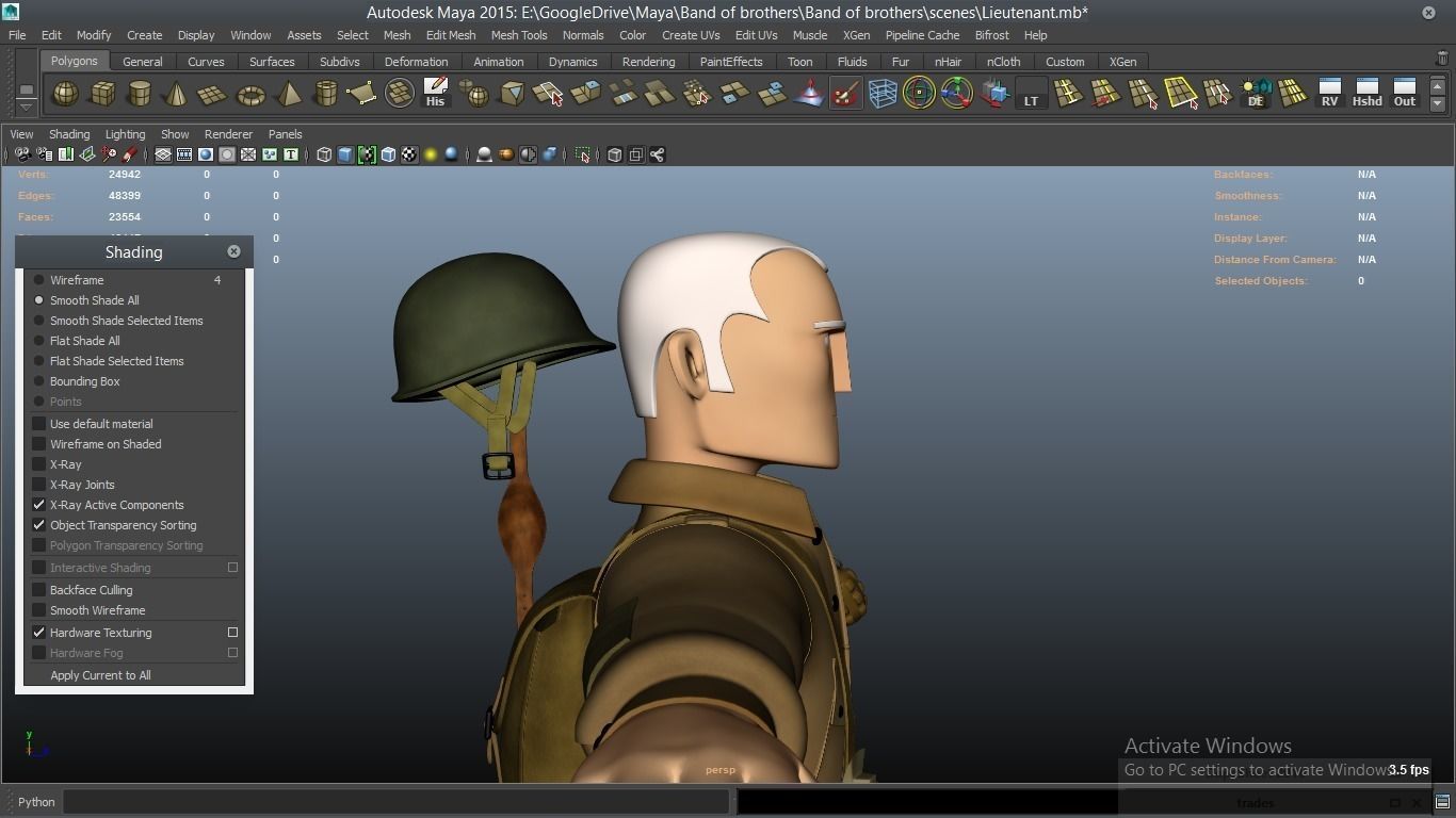 cartoon WW2 Character - Lieutenant 3D model_21