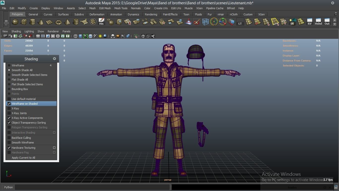 cartoon WW2 Character - Lieutenant 3D model_2
