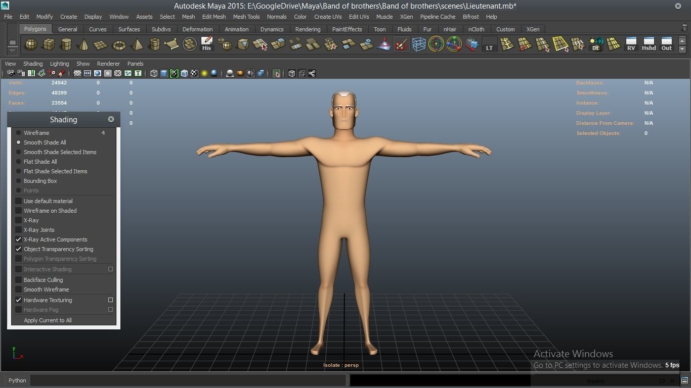 cartoon WW2 Character - Lieutenant 3D model_9