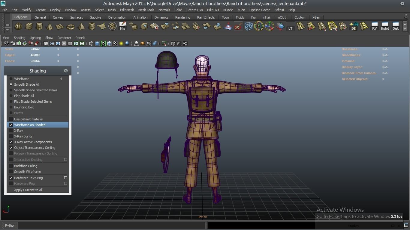 cartoon WW2 Character - Lieutenant 3D model_6