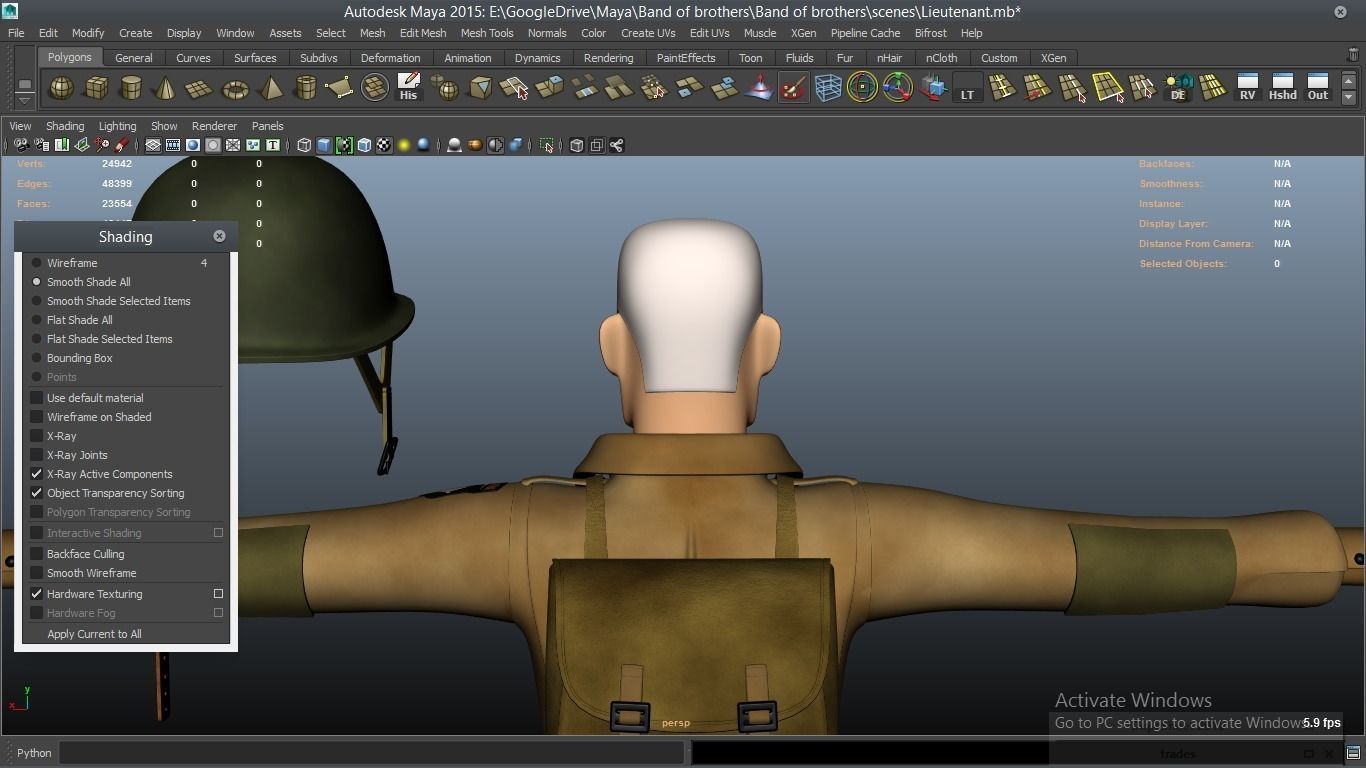 cartoon WW2 Character - Lieutenant 3D model_19