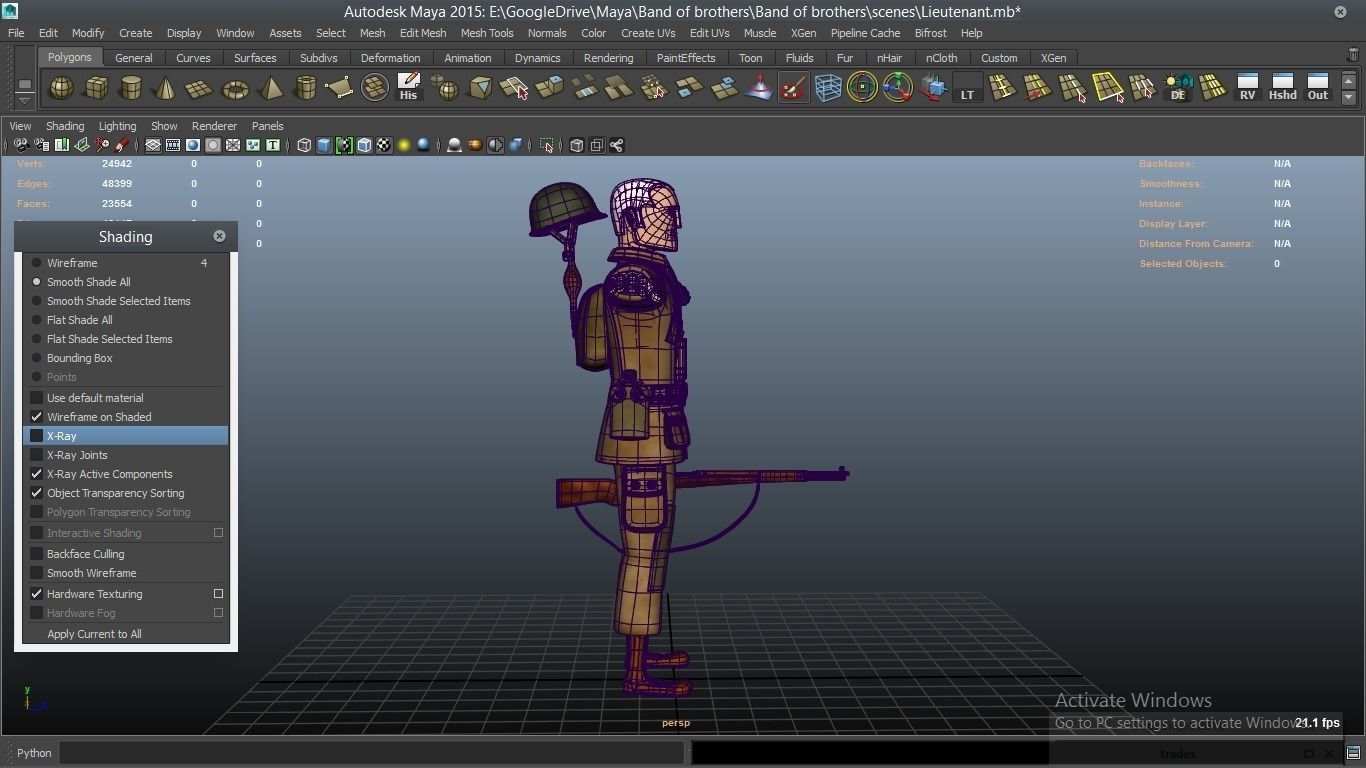cartoon WW2 Character - Lieutenant 3D model_8