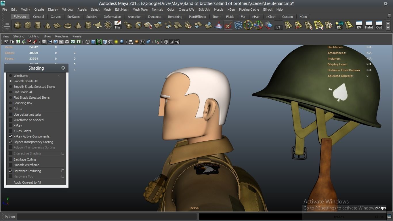 cartoon WW2 Character - Lieutenant 3D model_17