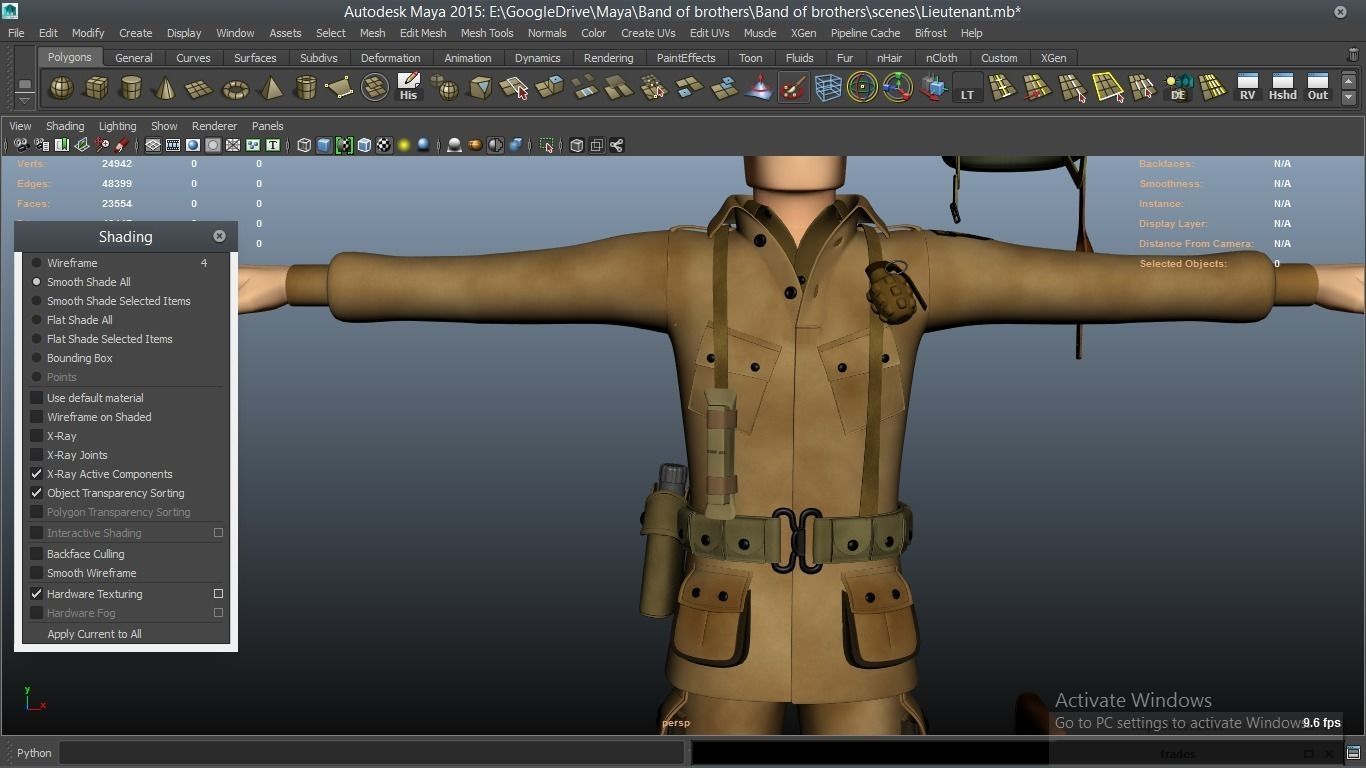 cartoon WW2 Character - Lieutenant 3D model_23