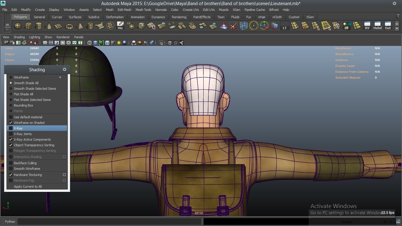 cartoon WW2 Character - Lieutenant 3D model_20
