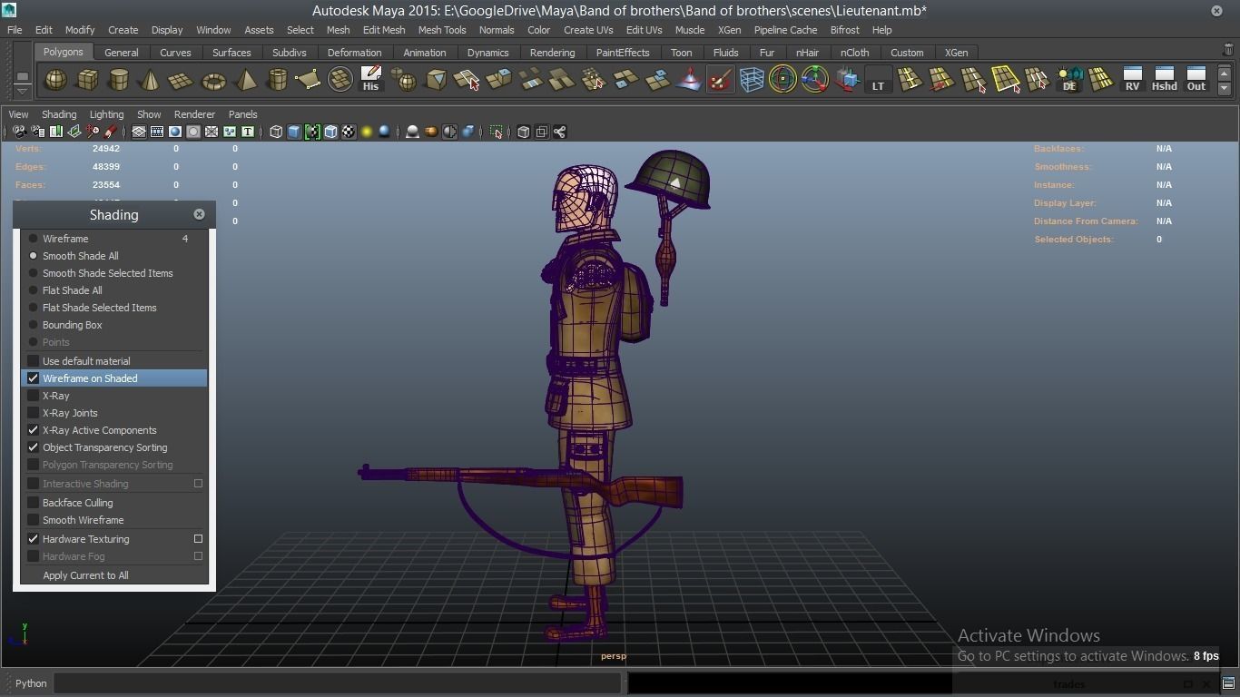 cartoon WW2 Character - Lieutenant 3D model_4