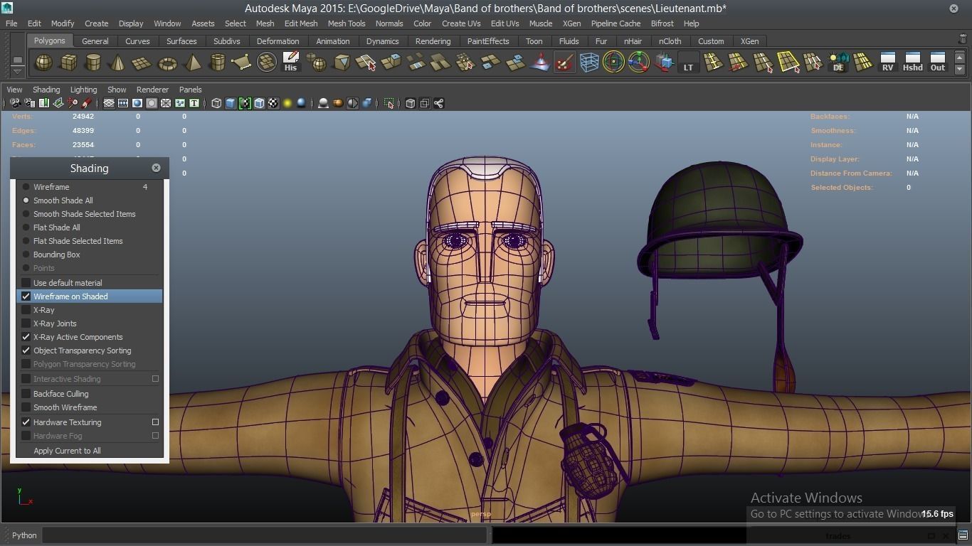cartoon WW2 Character - Lieutenant 3D model_16