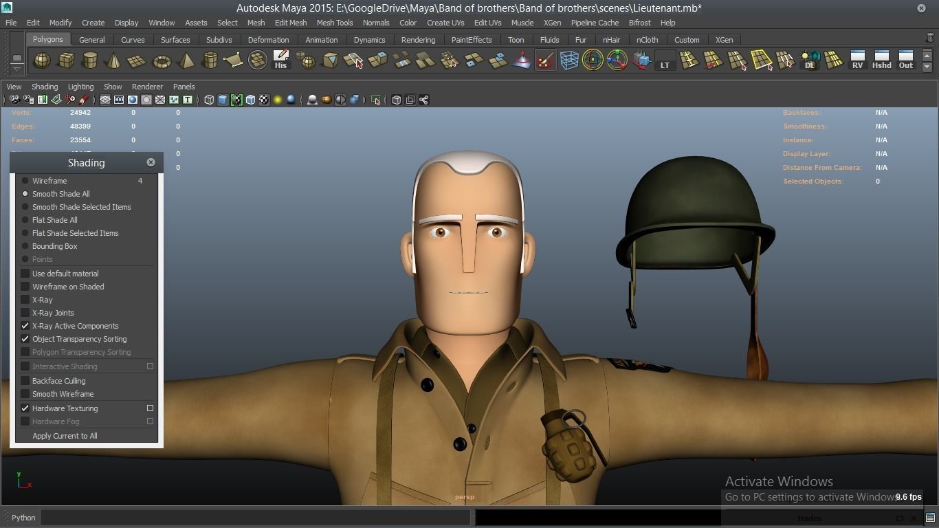 cartoon WW2 Character - Lieutenant 3D model_15