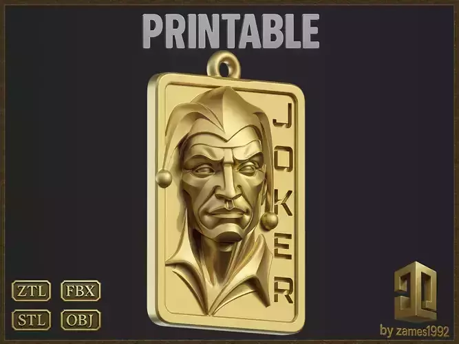 Stylized Joker Pendant