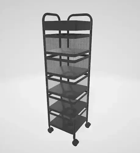 Multi purpose rotating square shelf Low-poly 3D model